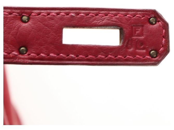 Hermès Borsa a mano HERMES Birkin 40 Taurillon Clemence Red Gold Auth 195314SM Rosso D'oro - vista 38