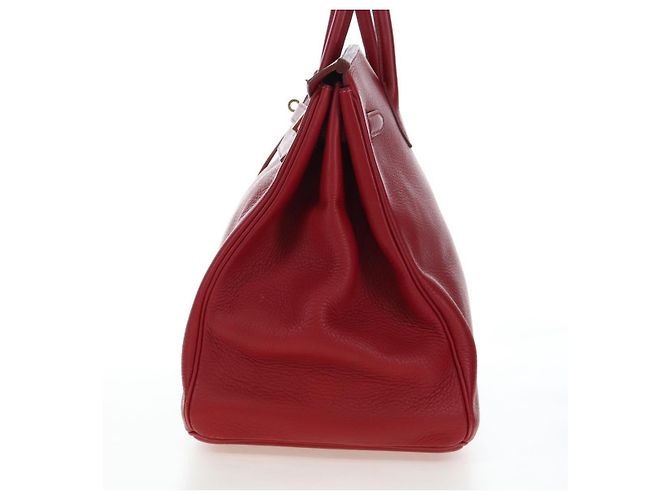 Hermès Borsa a mano HERMES Birkin 40 Taurillon Clemence Red Gold Auth 195314SM Rosso D'oro - vista 4