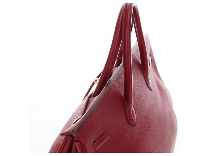 Hermès Borsa a mano HERMES Birkin 40 Taurillon Clemence Red Gold Auth 195314SM Rosso D'oro - vista 6