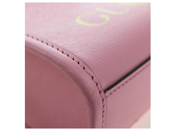 Borsa Tote GUCCI Bananya in pelle 2way Rosa Oro 671623 Auth 193778SAM - vista 13