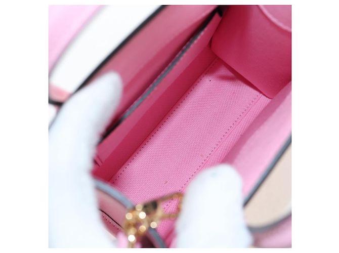 Borsa Tote GUCCI Bananya in pelle 2way Rosa Oro 671623 Auth 193778SAM - vista 19