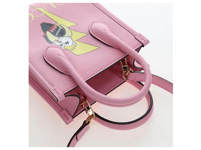 Borsa Tote GUCCI Bananya in pelle 2way Rosa Oro 671623 Auth 193778SAM - vista 6
