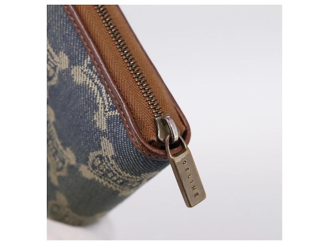 Céline Portafoglio CELINE Paris Macadam Canvas Blu Auth 197117 - vista 12