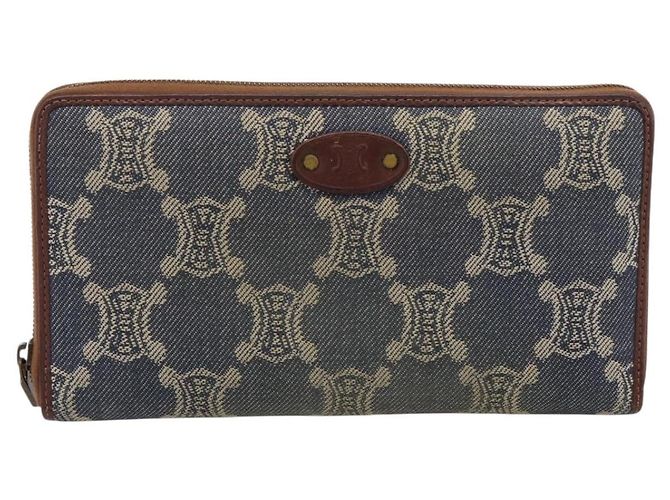 Céline Portafoglio CELINE Paris Macadam Canvas Blu Auth 197117 - vista 2