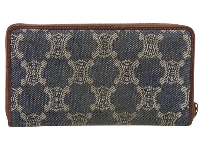 Céline Portafoglio CELINE Paris Macadam Canvas Blu Auth 197117 - vista 3