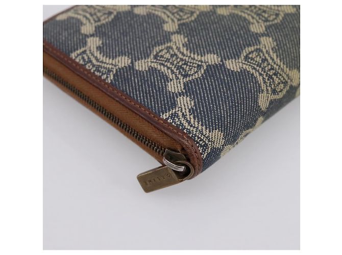 Céline Portafoglio CELINE Paris Macadam Canvas Blu Auth 197117 - vista 9