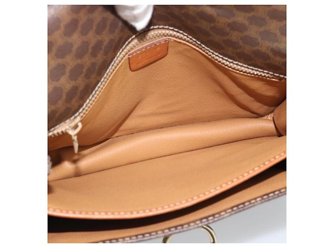 Céline Borsa a Tracolla CELINE Macadam PVC Pelle Marrone Tono Oro Auth 196130 - vista 17