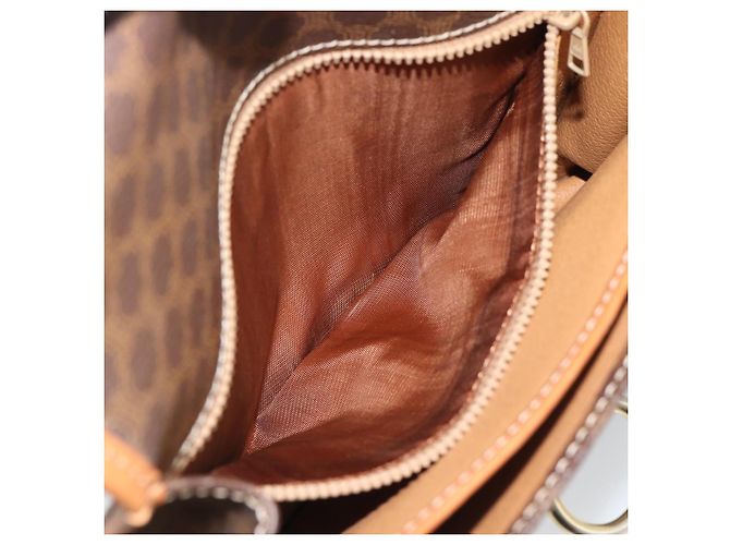 Céline Borsa a Tracolla CELINE Macadam PVC Pelle Marrone Tono Oro Auth 196130 - vista 21