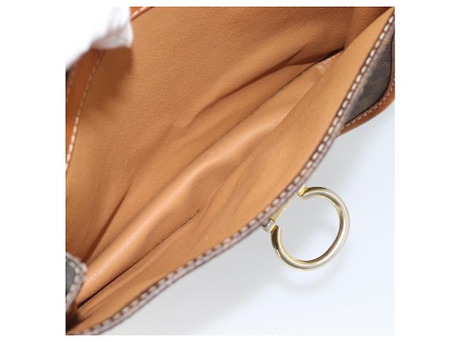 Céline Borsa a Tracolla CELINE Macadam PVC Pelle Marrone Tono Oro Auth 196130 - vista 22