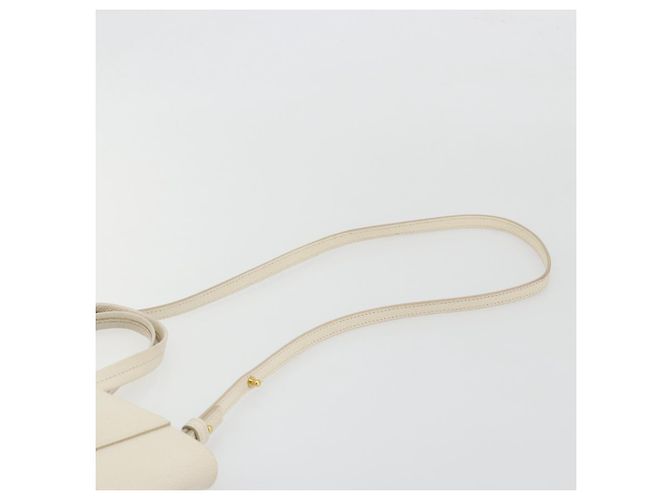 Céline CELINE Vertical Cabas Small Hand Bag Calf Skin 2way White Gray gold Auth 194240 Marrone Bianco D'oro - vista 10