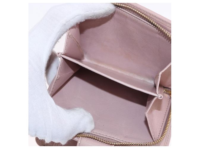 PRADA Bifold Wallet Leather Pink Auth 183515A - view 19