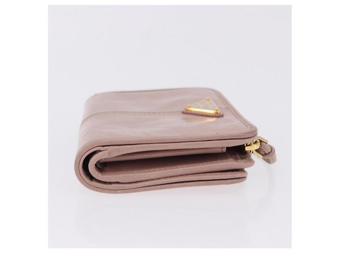 PRADA Bifold Wallet Leather Pink Auth 183515A - view 4