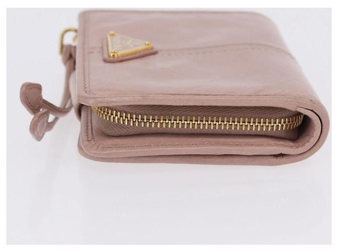 PRADA Bifold Wallet Leather Pink Auth 183515A - view 5
