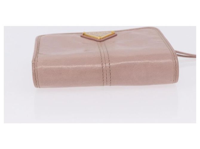 PRADA Bifold Wallet Leather Pink Auth 183515A - view 7