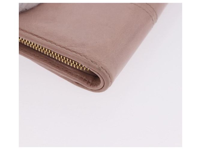 PRADA Bifold Wallet Leather Pink Auth 183515A - view 8