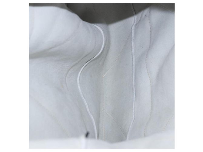 Borsa Tote PRADA in pelliccia Bianco Argento Auth 197109SAM - vista 16