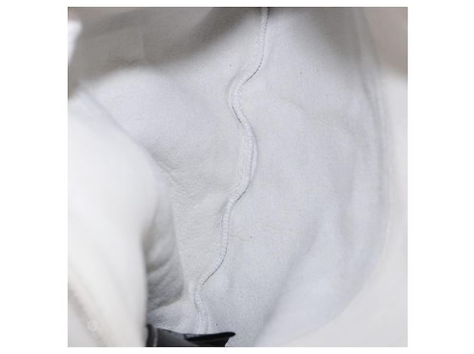 Borsa Tote PRADA in pelliccia Bianco Argento Auth 197109SAM - vista 22