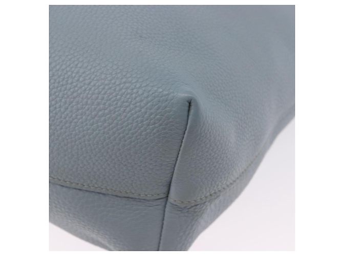 Saco Tote PRADA em couro 2way Azul Claro Ouro Auth 192481A Dourado - vista 13