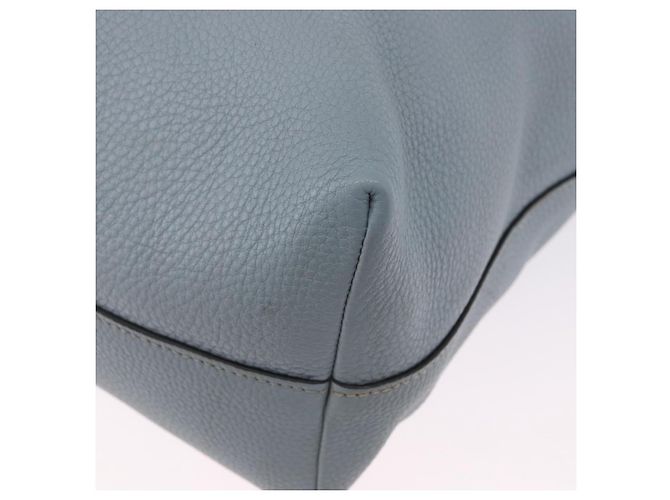 Saco Tote PRADA em couro 2way Azul Claro Ouro Auth 192481A Dourado - vista 15