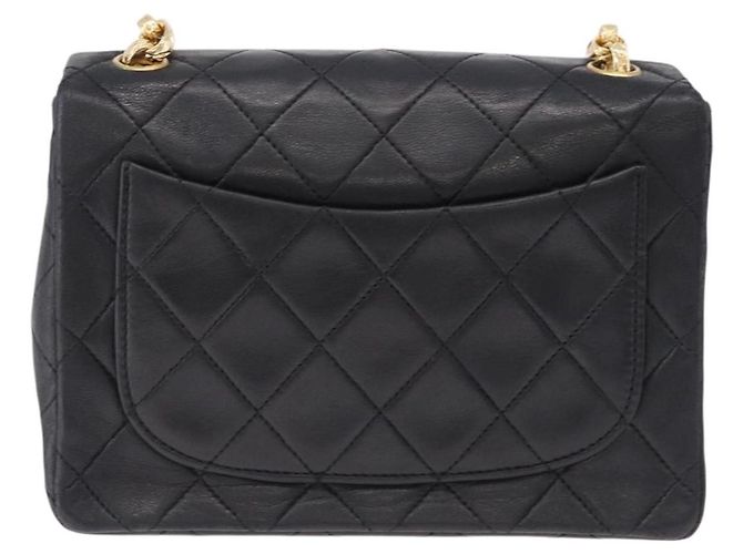 Borsa a tracolla CHANEL Chain Mini Matelasse in pelle d'agnello nera e oro CC Auth 195391SAV Nero D'oro - vista 4