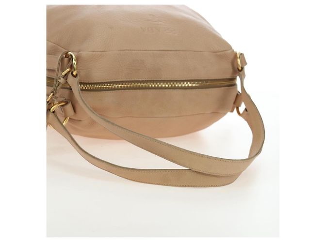 PRADA Tote Bag Leder Beige Goldton Auth 195767V - Ansicht 11