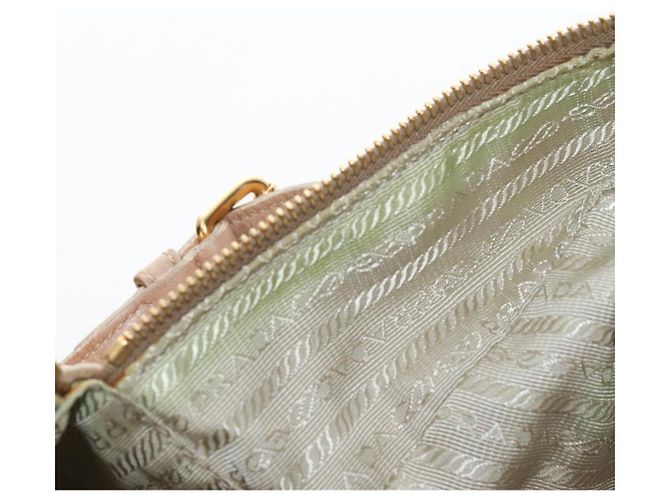 PRADA Tote Bag Leder Beige Goldton Auth 195767V - Ansicht 25