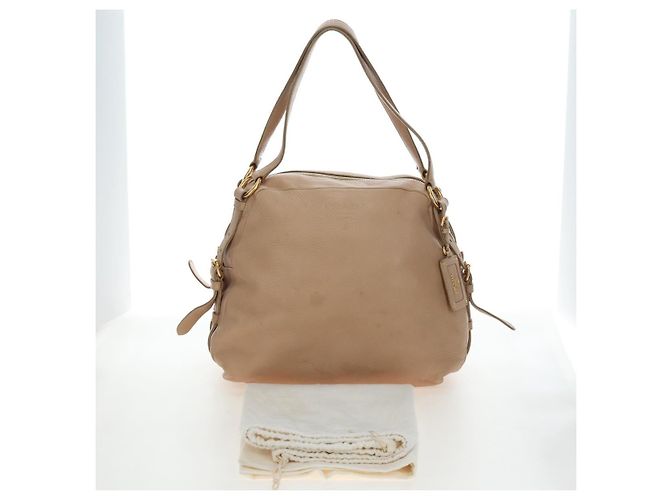 PRADA Tote Bag Leder Beige Goldton Auth 195767V - Ansicht 31