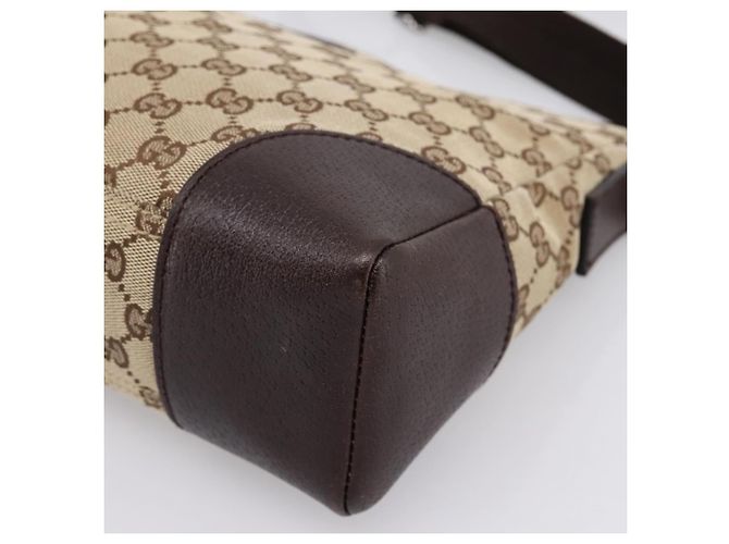 Borsa a tracolla GUCCI GG Canvas Marrone Argento 114273 Auth 182886A - vista 10