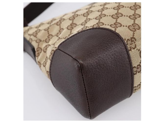 Borsa a tracolla GUCCI GG Canvas Marrone Argento 114273 Auth 182886A - vista 11