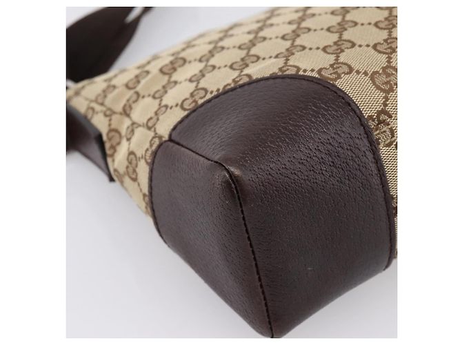 Borsa a tracolla GUCCI GG Canvas Marrone Argento 114273 Auth 182886A - vista 13
