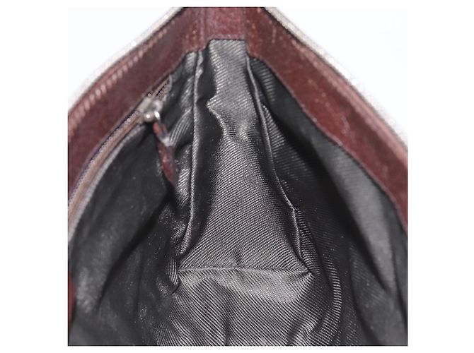 Borsa a tracolla GUCCI GG Canvas Marrone Argento 114273 Auth 182886A - vista 17