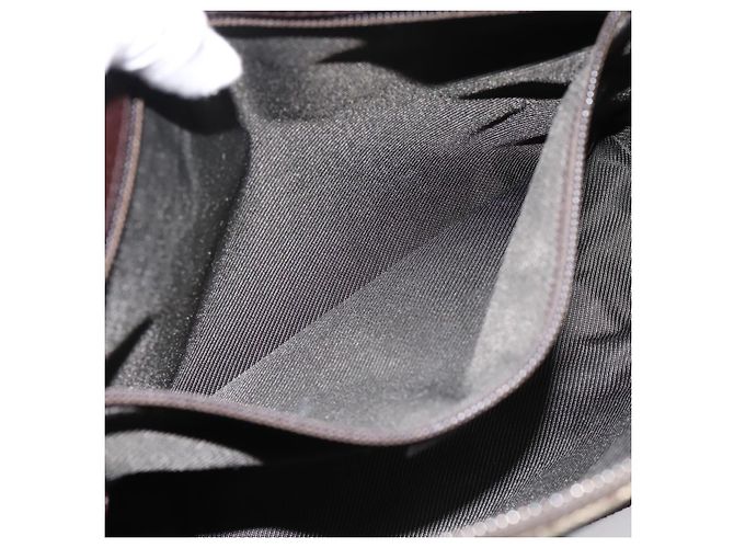 Borsa a tracolla GUCCI GG Canvas Marrone Argento 114273 Auth 182886A - vista 20