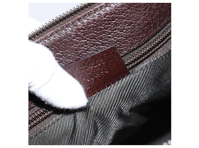 Borsa a tracolla GUCCI GG Canvas Marrone Argento 114273 Auth 182886A - vista 21