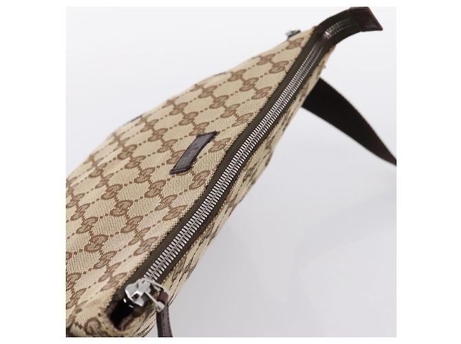 Borsa a tracolla GUCCI GG Canvas Marrone Argento 114273 Auth 182886A - vista 6