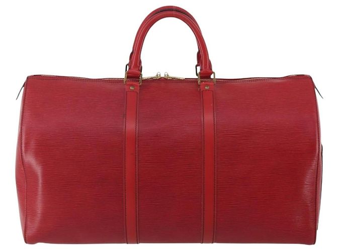 LOUIS VUITTON Epi Keepall 50 Boston Bag Red M42967 LV Auth ep15474 Rosso - vista 2