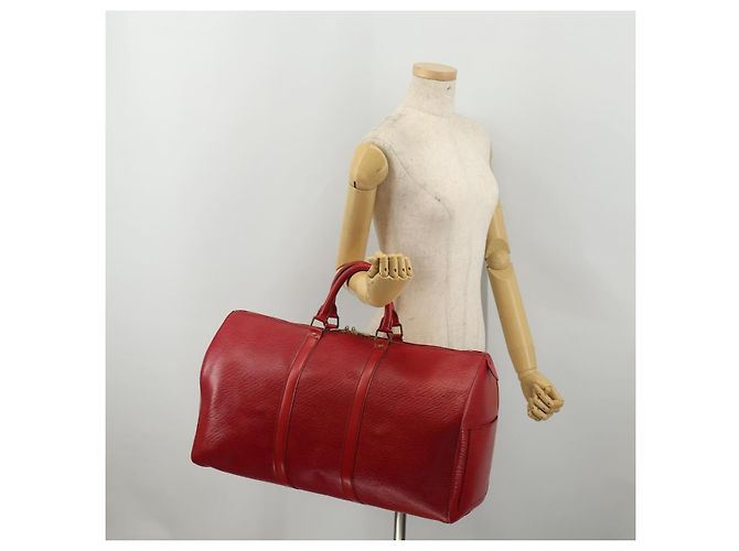 LOUIS VUITTON Epi Keepall 50 Boston Bag Red M42967 LV Auth ep15474 Rosso - vista 21