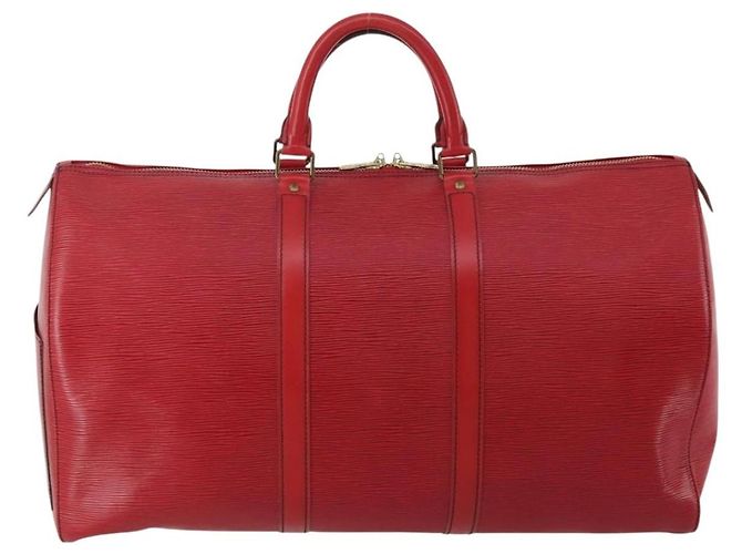 LOUIS VUITTON Epi Keepall 50 Boston Bag Red M42967 LV Auth ep15474 Rosso - vista 3