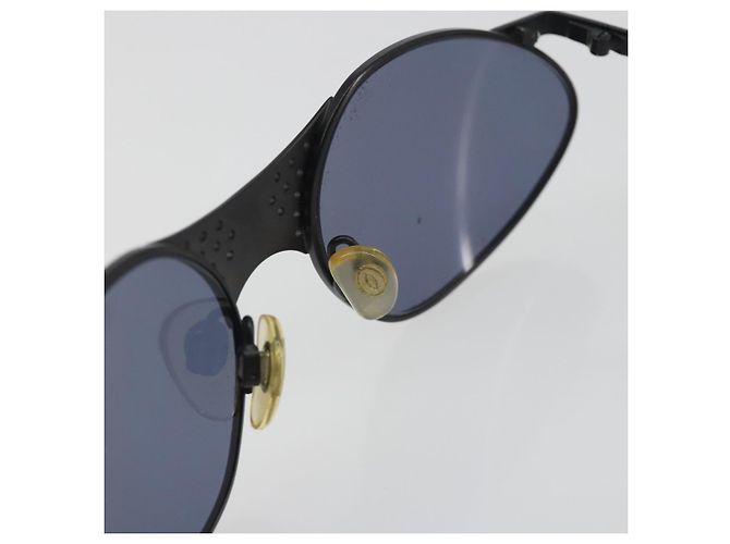 Occhiali da sole CHANEL Plastica Nero Dorato CC Auth 194408 - vista 12
