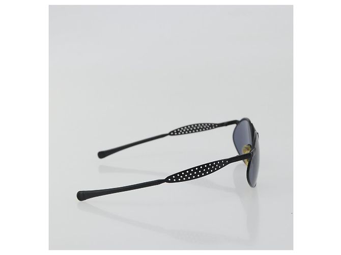 Occhiali da sole CHANEL Plastica Nero Dorato CC Auth 194408 - vista 5
