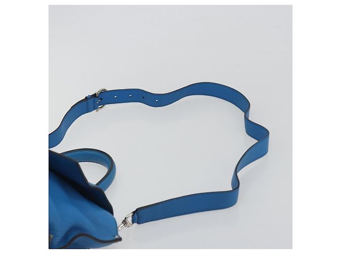 Borsa Salvatore Ferragamo Gancini in pelle 2way Blu Argento Auth 195004 - vista 10