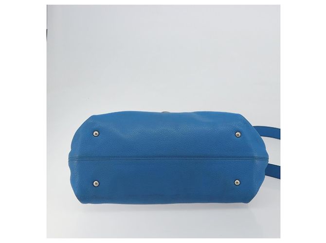 Borsa Salvatore Ferragamo Gancini in pelle 2way Blu Argento Auth 195004 - vista 11