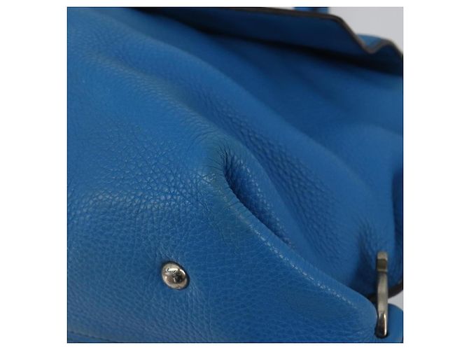 Borsa Salvatore Ferragamo Gancini in pelle 2way Blu Argento Auth 195004 - vista 12