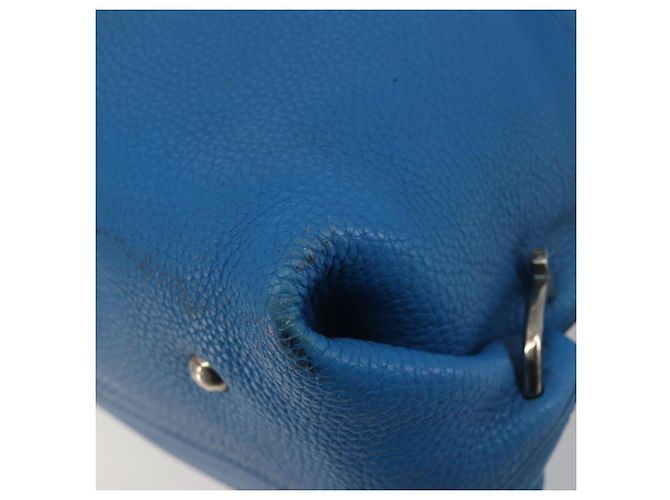 Borsa Salvatore Ferragamo Gancini in pelle 2way Blu Argento Auth 195004 - vista 14