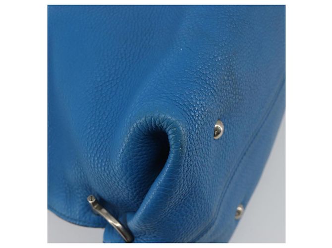 Borsa Salvatore Ferragamo Gancini in pelle 2way Blu Argento Auth 195004 - vista 15