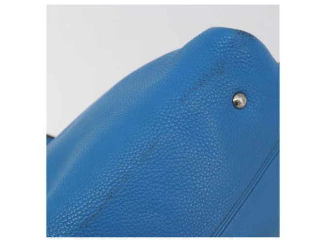 Borsa Salvatore Ferragamo Gancini in pelle 2way Blu Argento Auth 195004 - vista 16