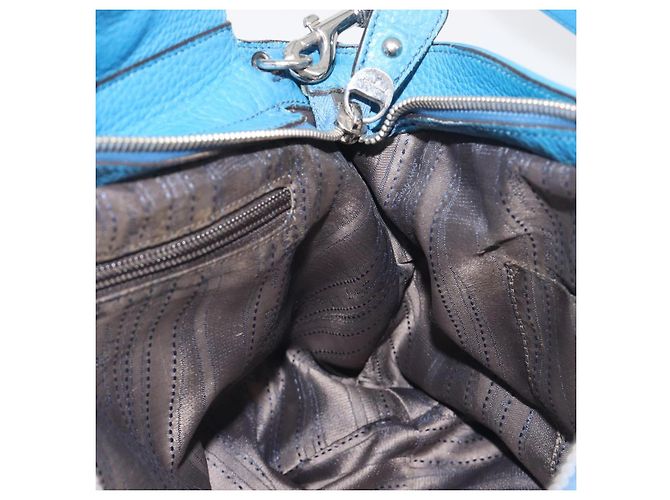 Borsa Salvatore Ferragamo Gancini in pelle 2way Blu Argento Auth 195004 - vista 23