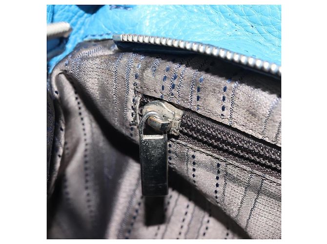 Borsa Salvatore Ferragamo Gancini in pelle 2way Blu Argento Auth 195004 - vista 25