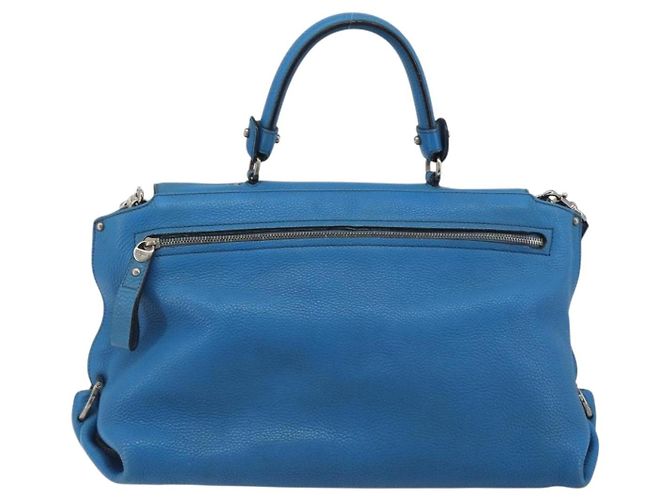 Borsa Salvatore Ferragamo Gancini in pelle 2way Blu Argento Auth 195004 - vista 3