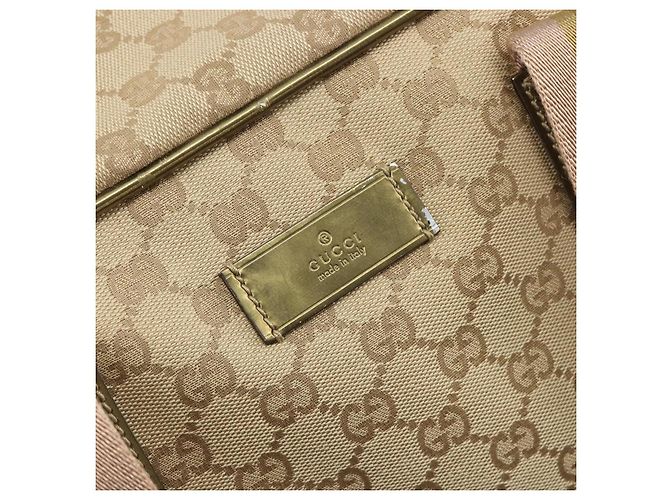 Borsa Boston GUCCI GG Canvas Sherry Line Beige Gold 153240 Auth 194924A D'oro - vista 16