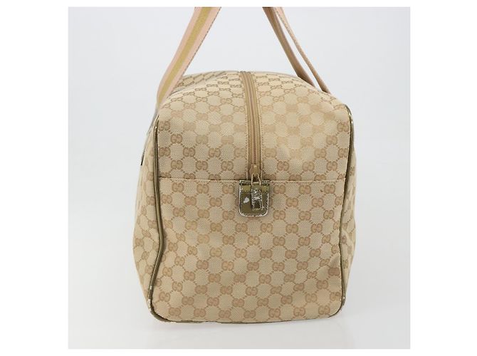 Borsa Boston GUCCI GG Canvas Sherry Line Beige Gold 153240 Auth 194924A D'oro - vista 4